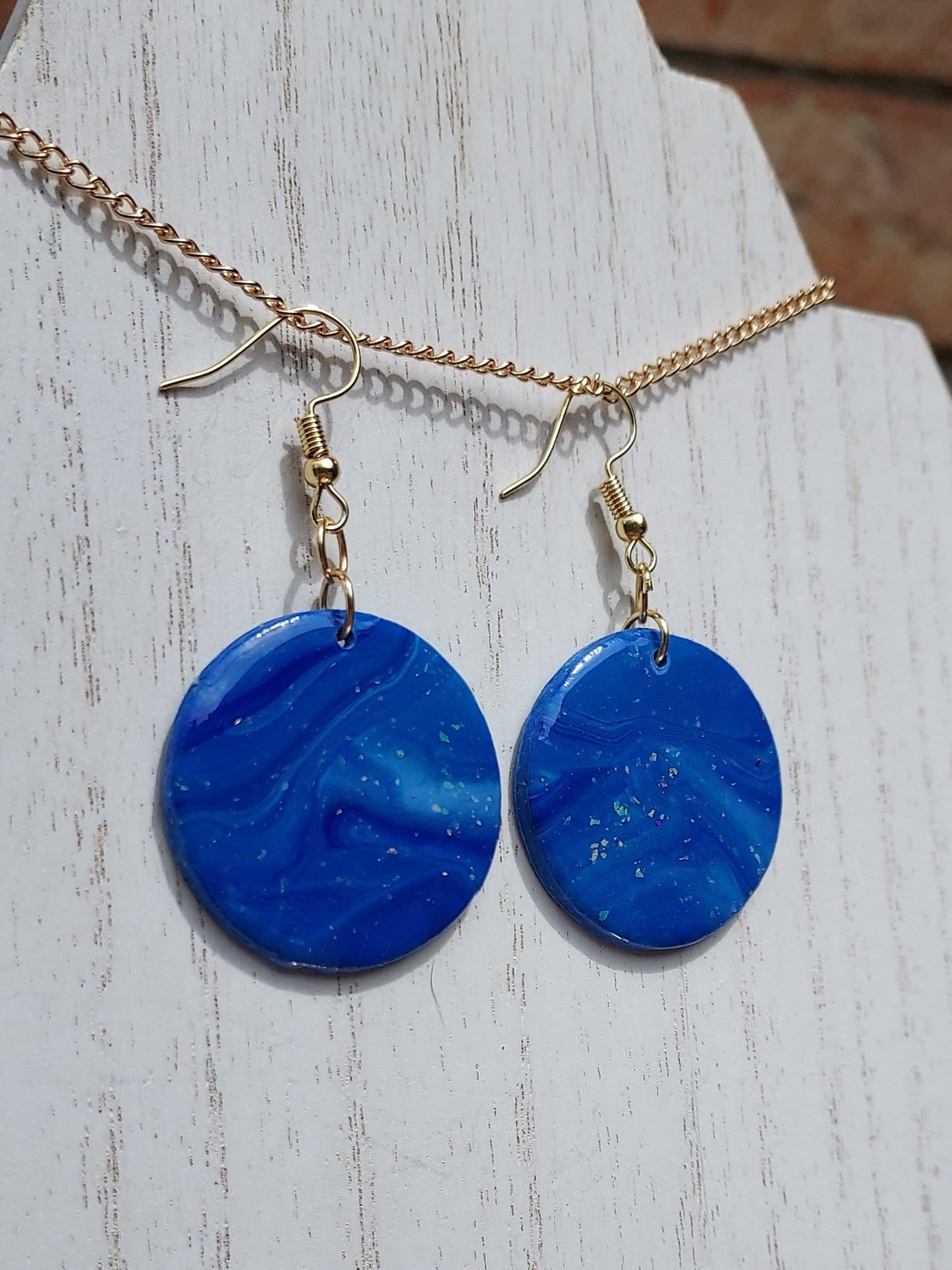 Deep Blue Clay Earrings #1