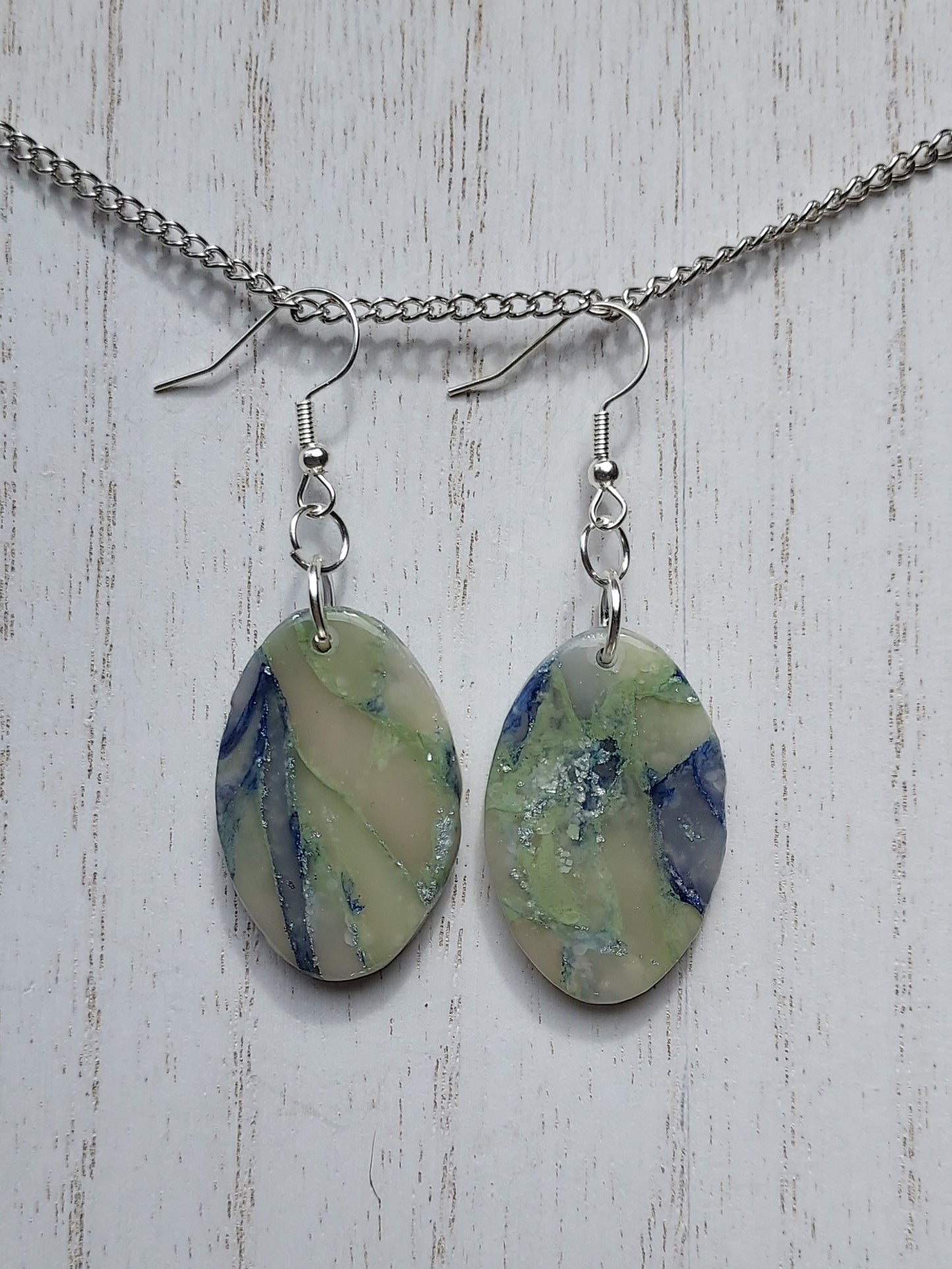 Glitter Mint Clay Earrings #6
