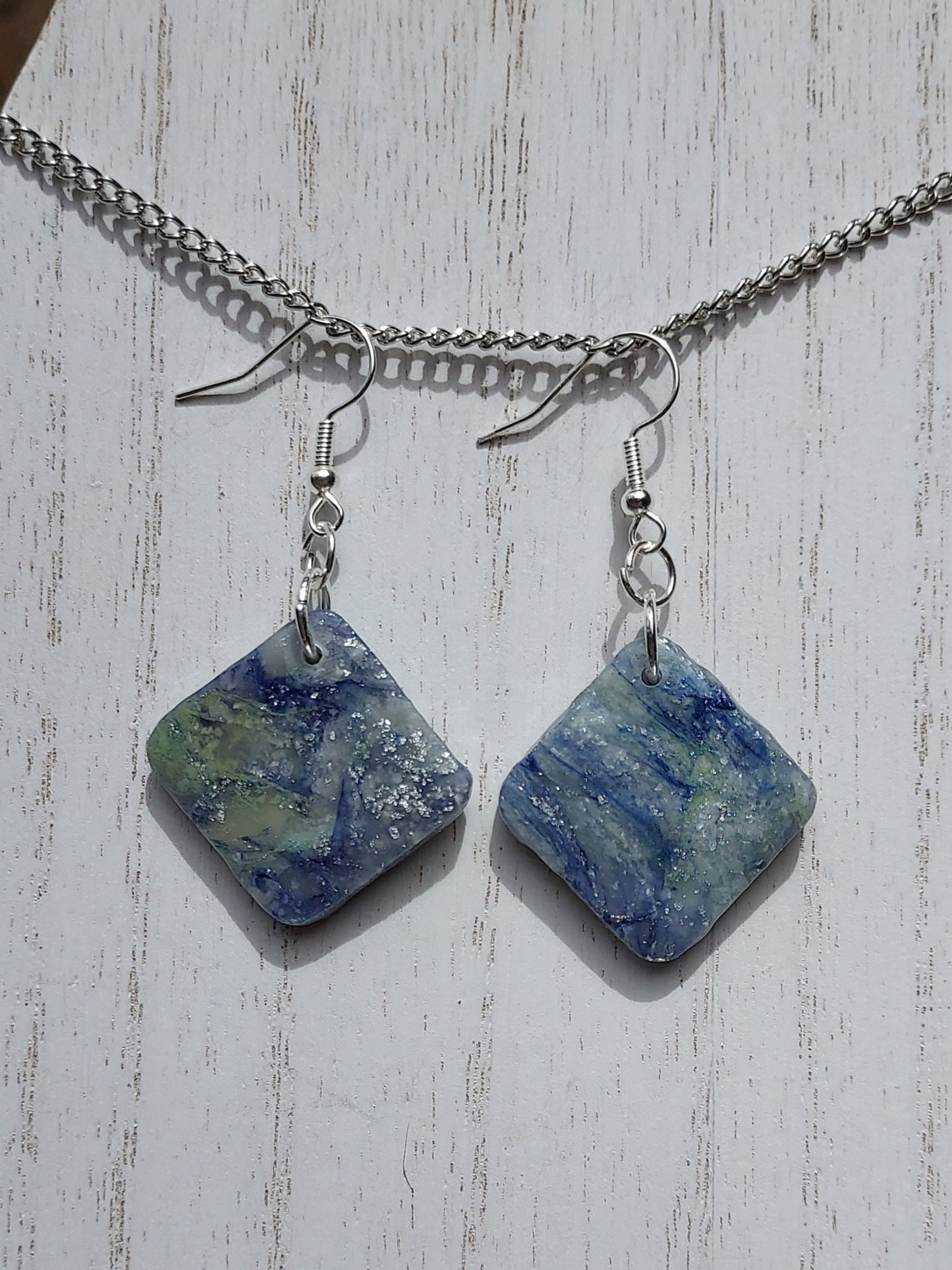 Glitter Mint Clay Earrings #4