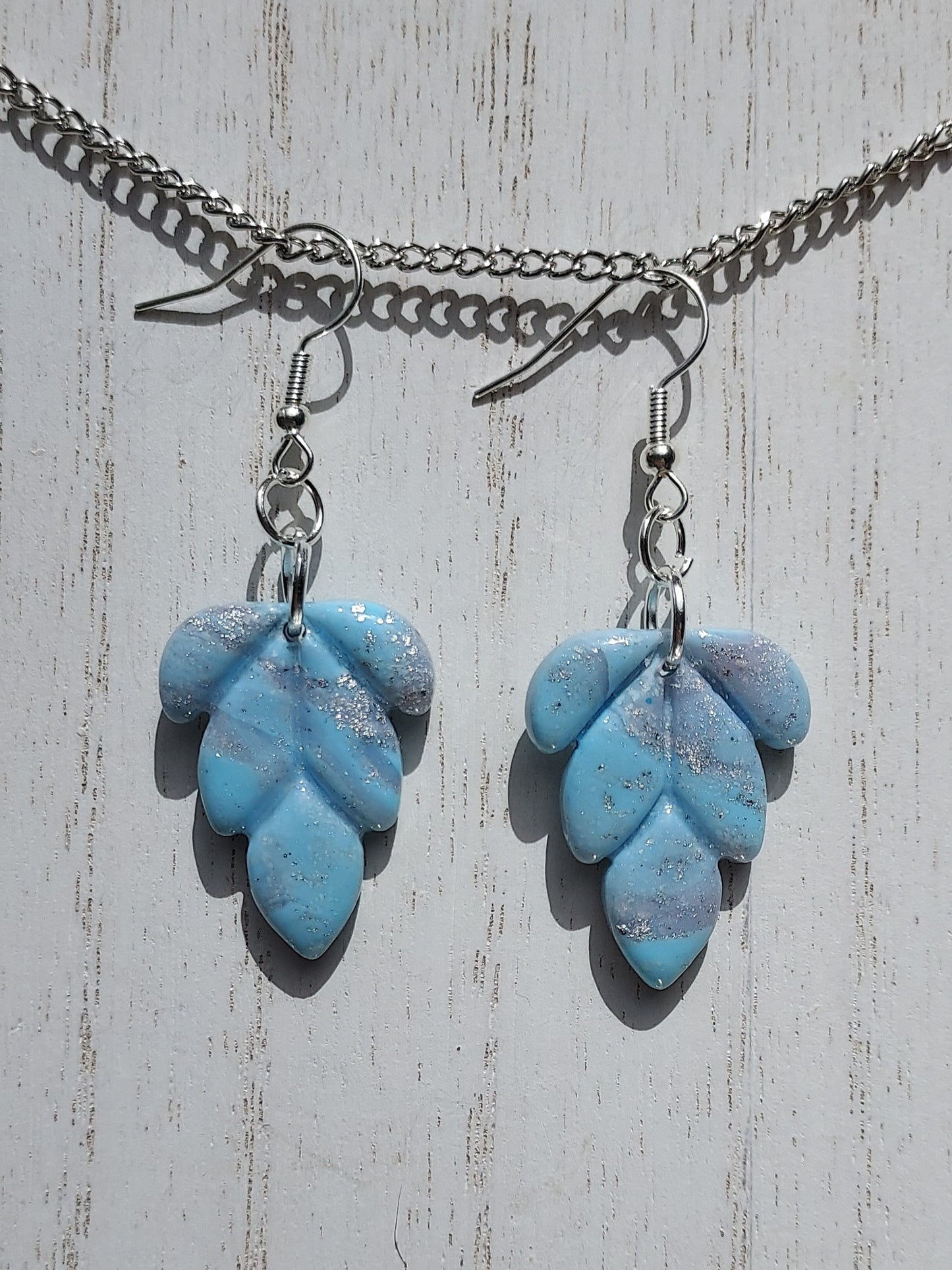 Rosy Blue Clay Earrings #1