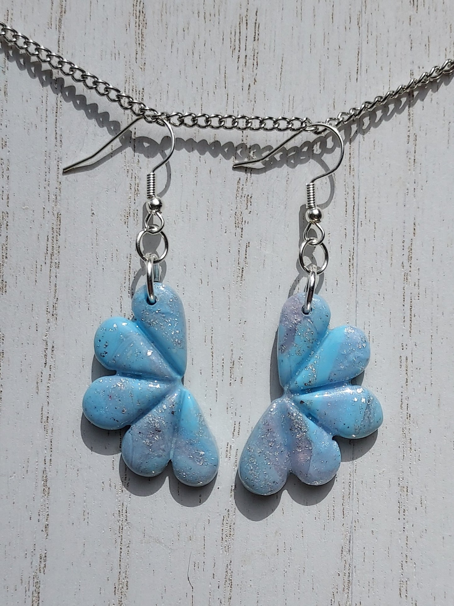 Rosy Blue Clay Earrings #3