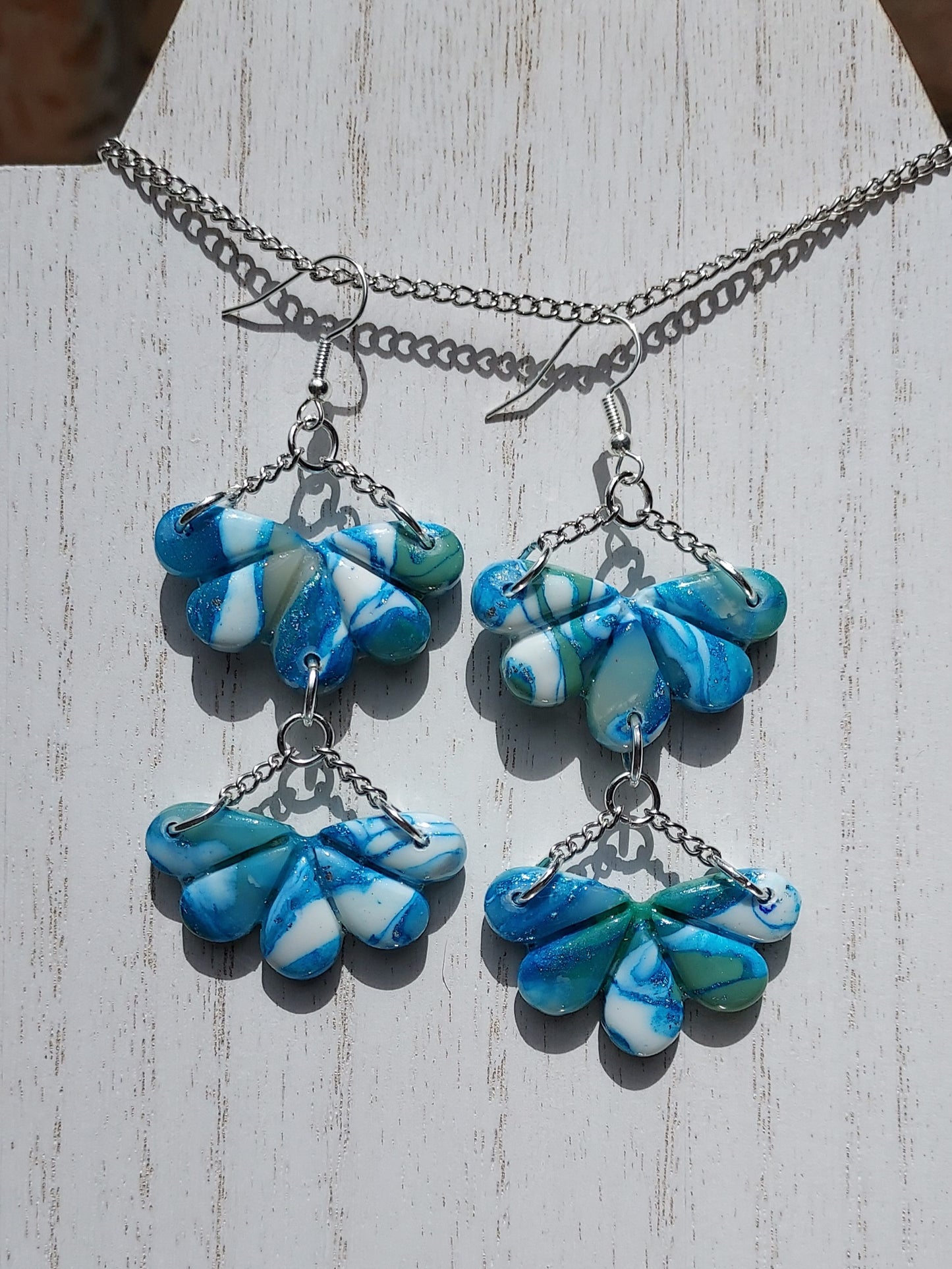 Blue Water Clay Earrings #2