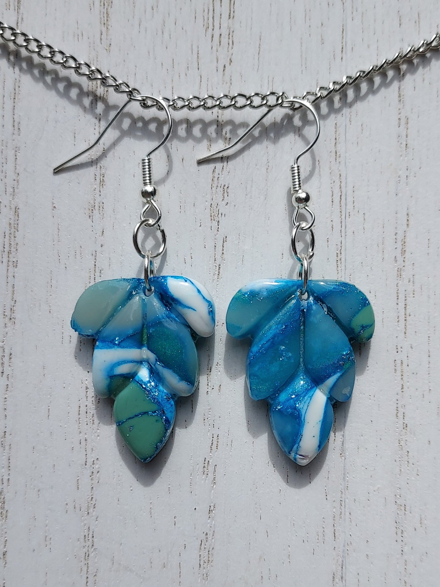Blue Water Clay Earrings #4