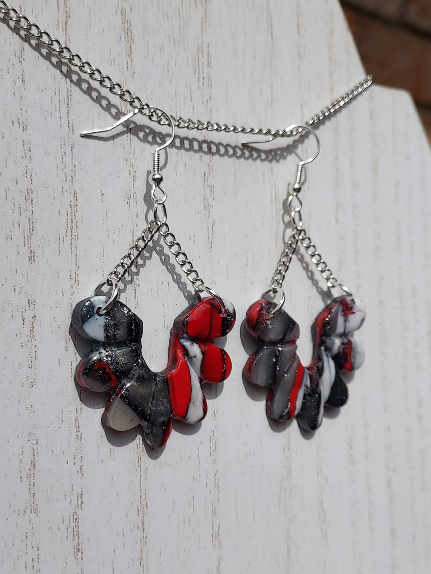 Crimson Clay Earrings #1