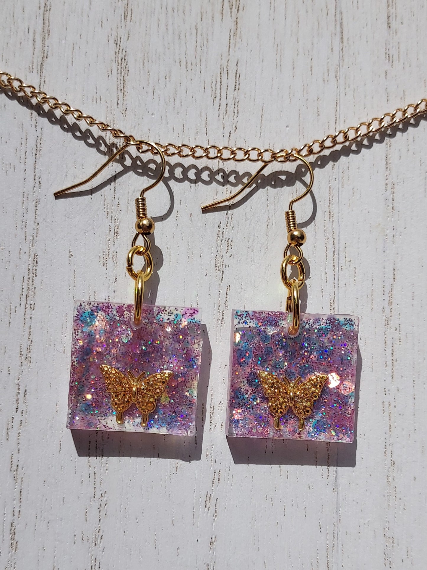 Butterflies & Glitter Earrings #2