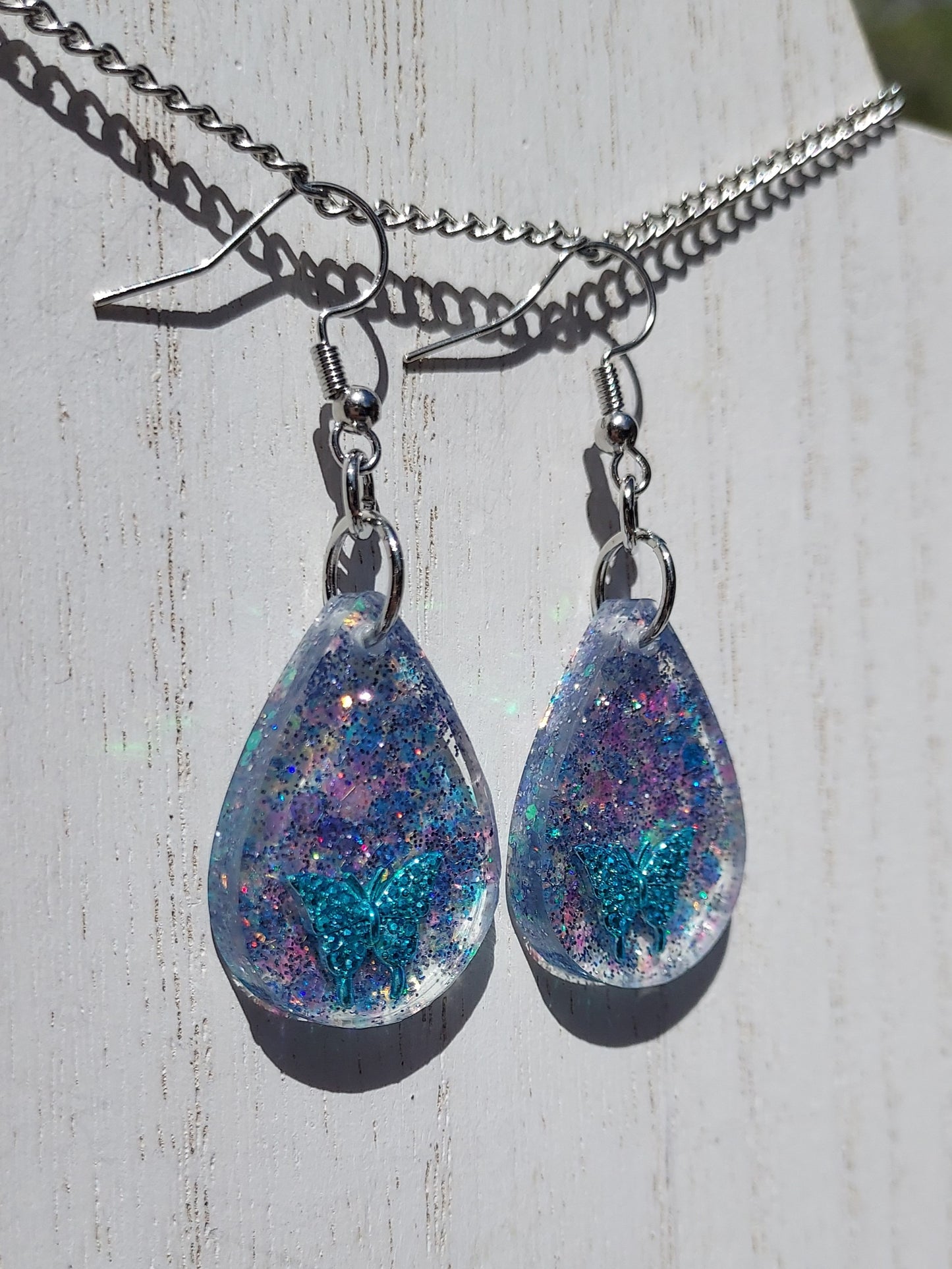 Butterflies & Glitter Earrings #3