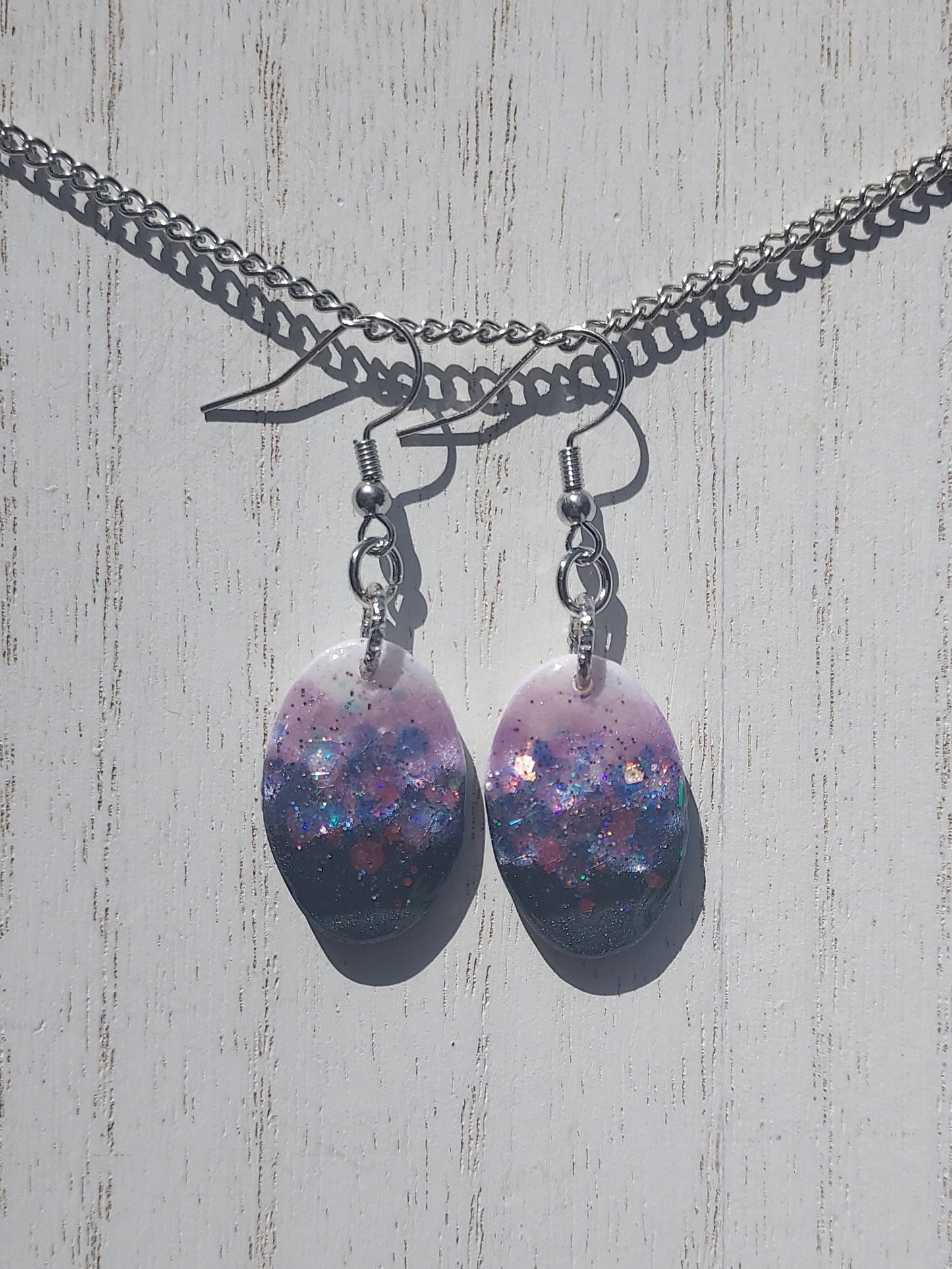 Two-Tone Clay Glitter Earrings #5