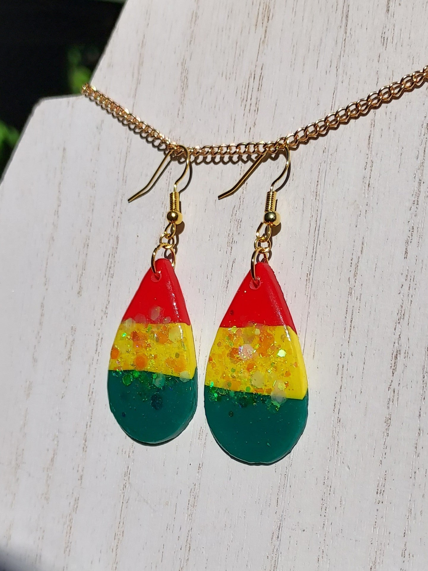 Rasta Clay Earrings #1