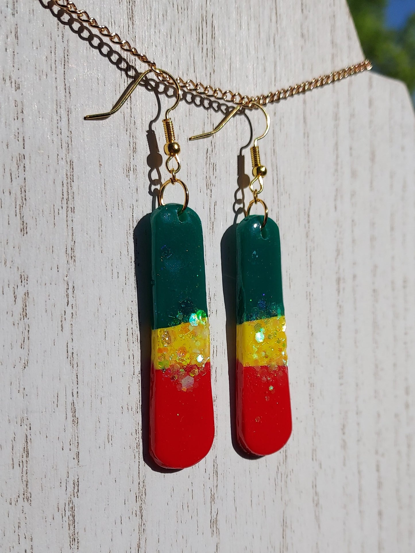 Rasta Clay Earrings #2