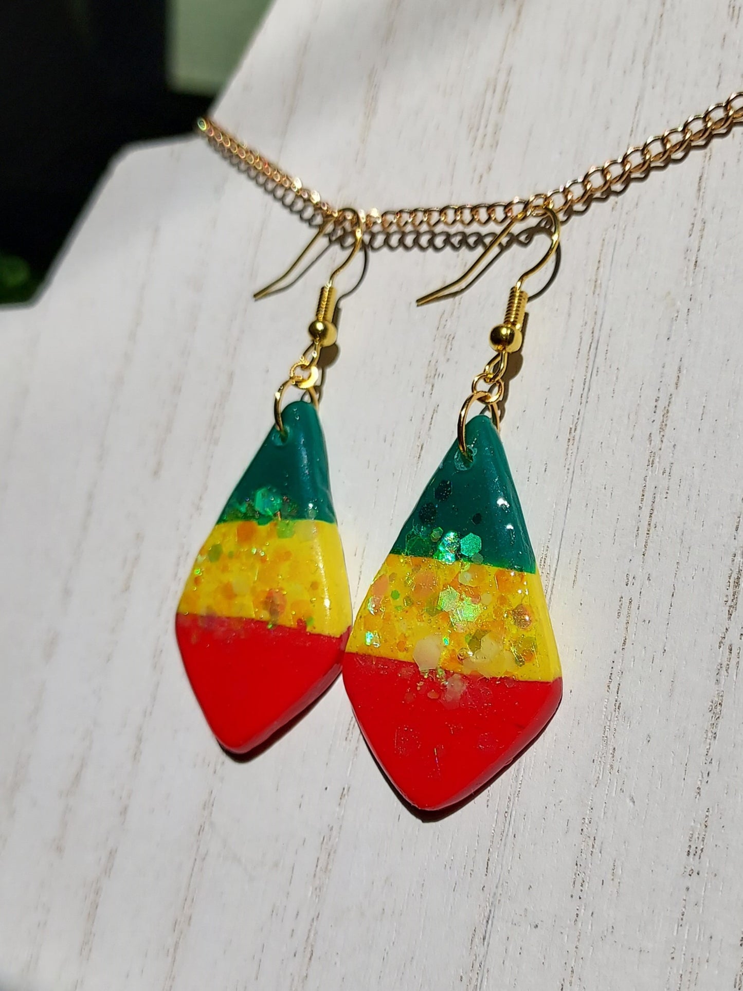 Rasta Clay Earrings #6