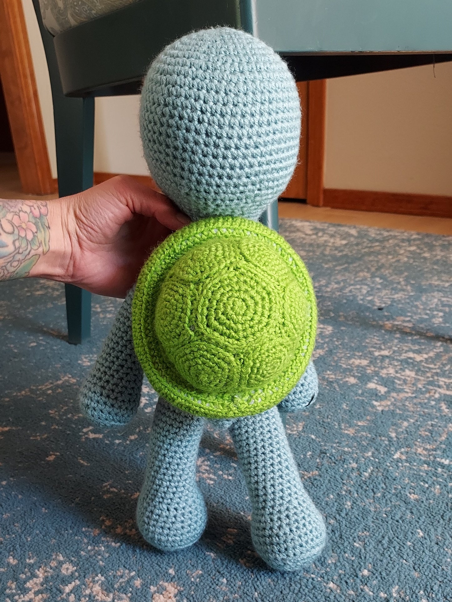 Blue Crochet Turtle