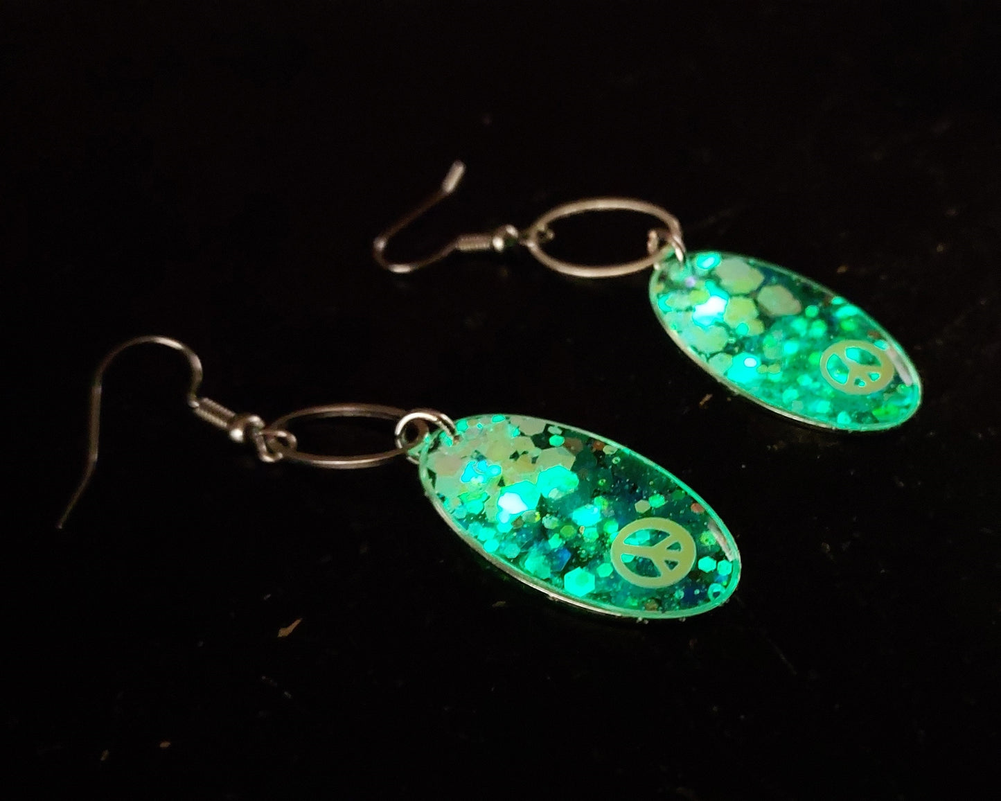 Peace Sign Earrings (Glow in the Dark) #1