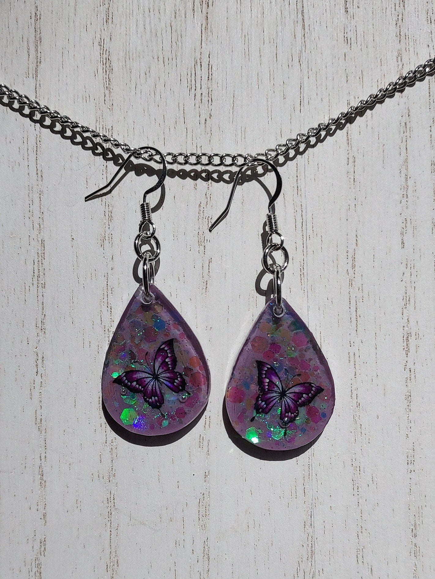 Butterflies & Glitter Earrings #4
