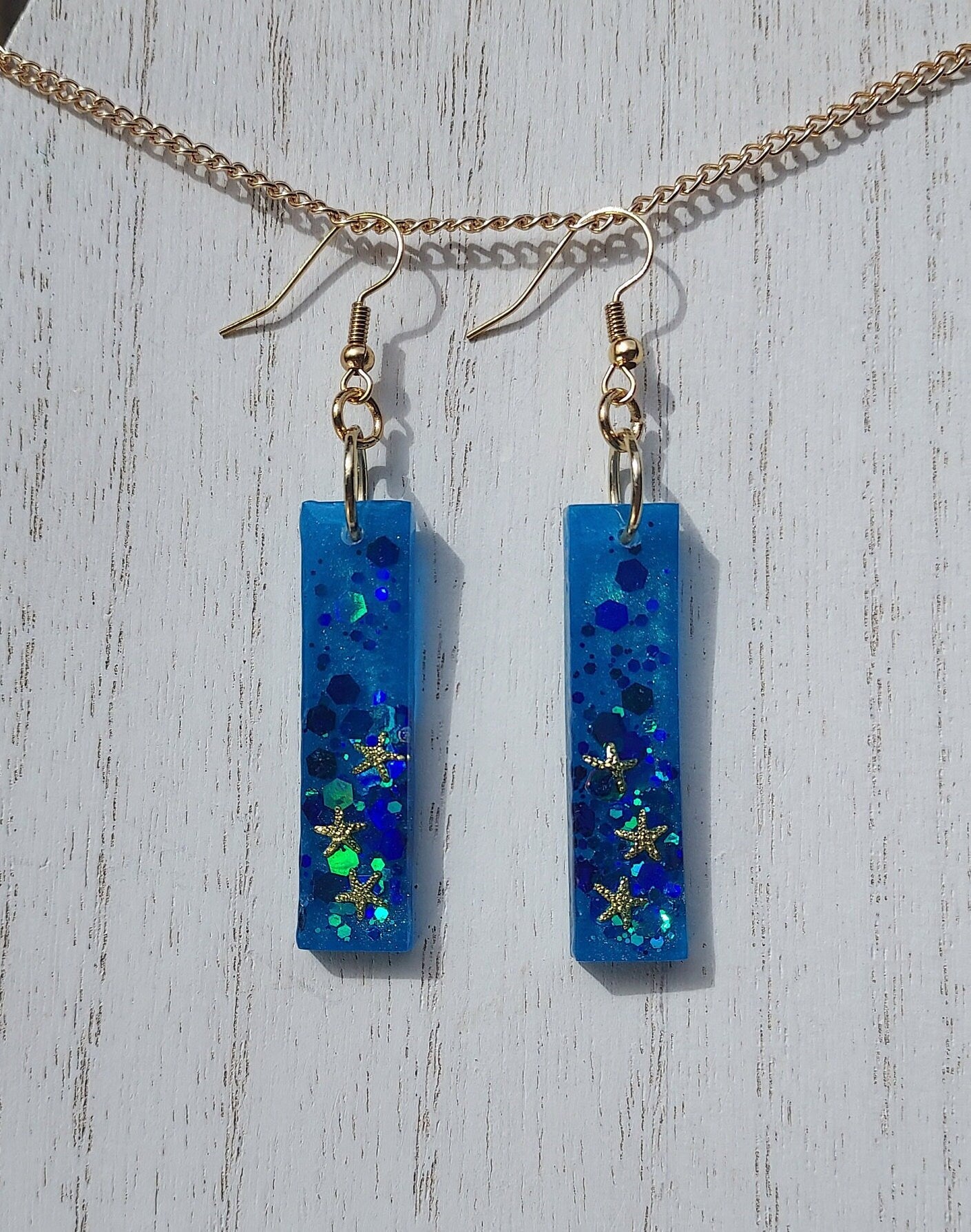 Starfish & Glitter Earrings #2