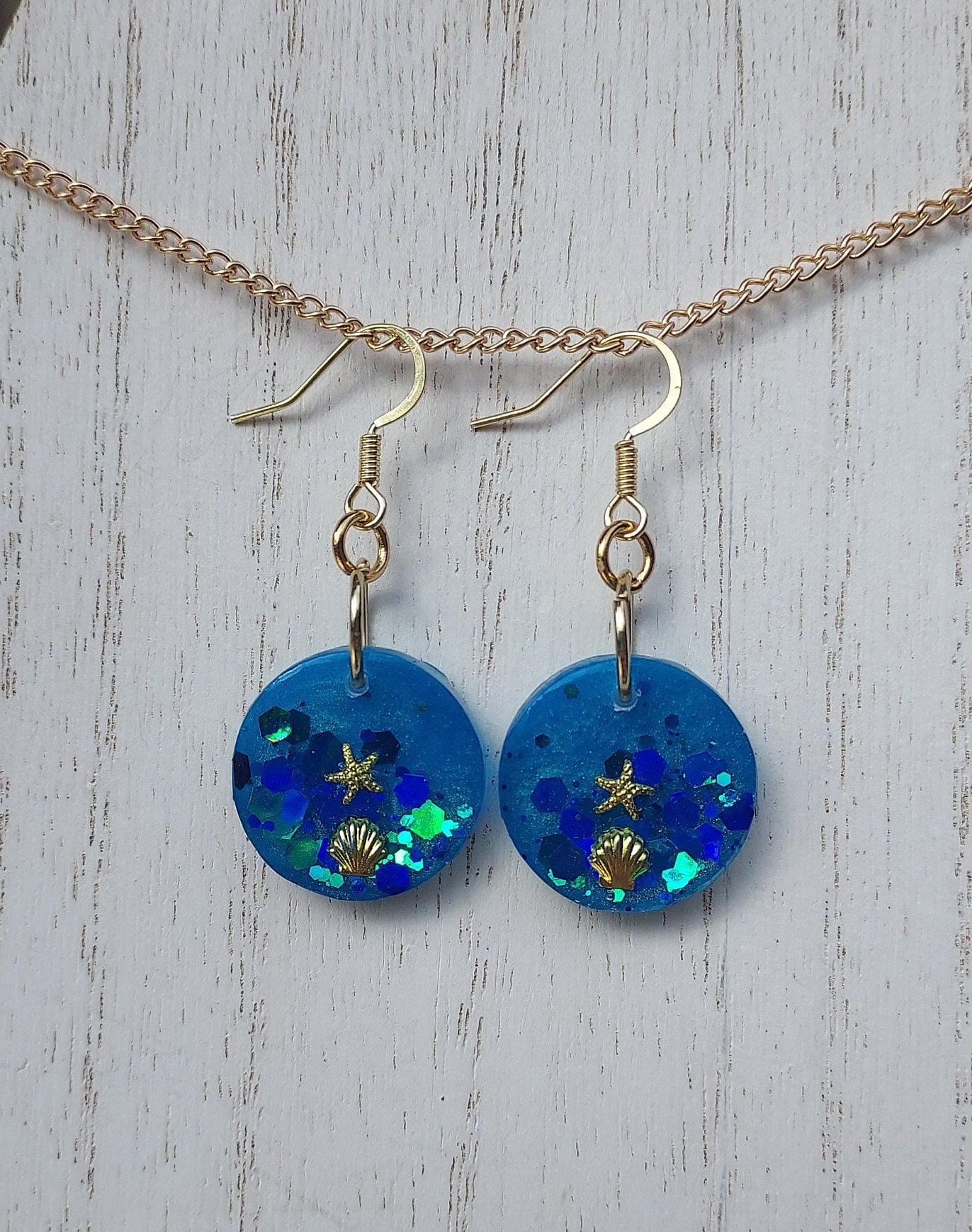 Starfish & Glitter Earrings #1