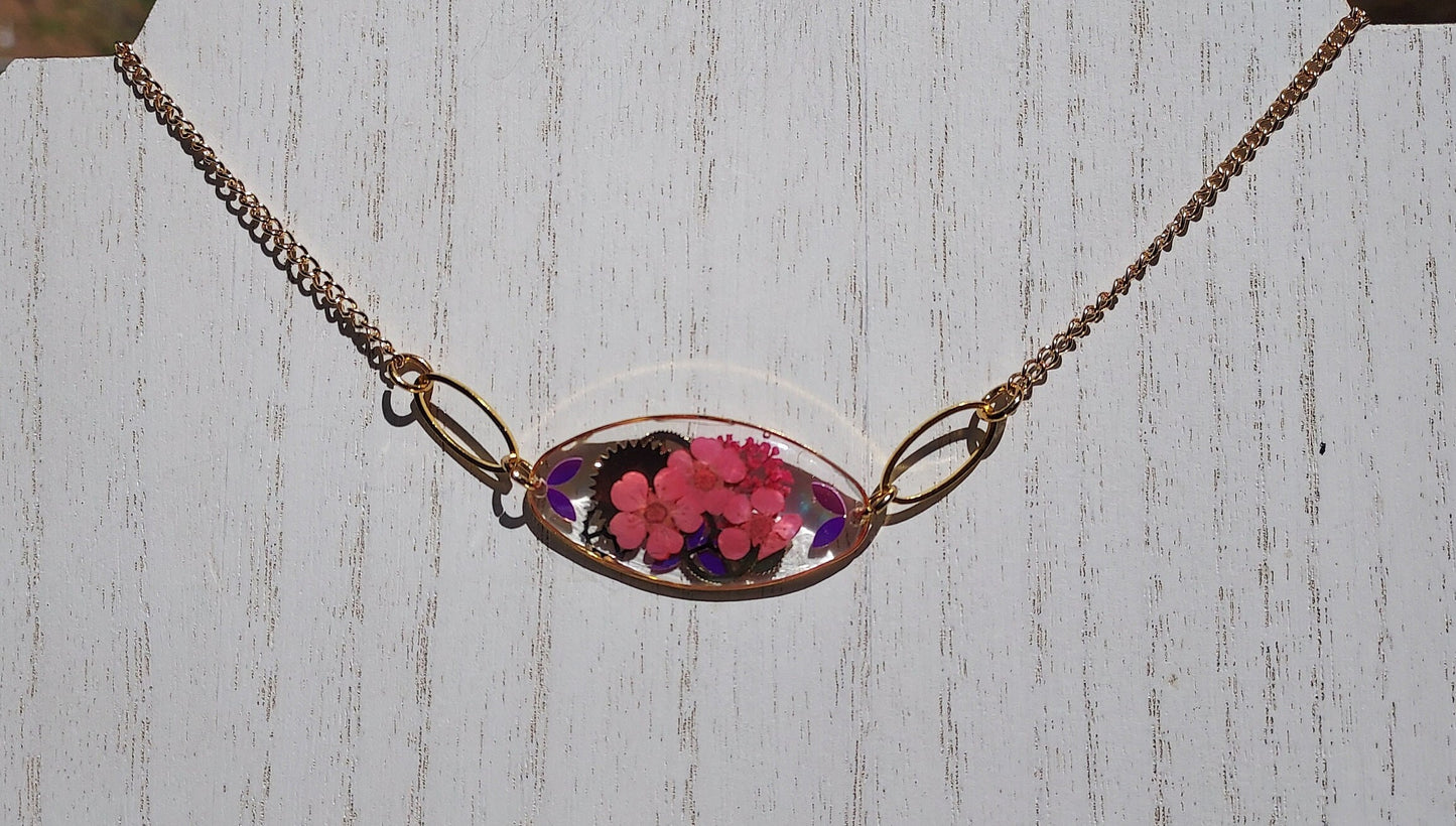 Flowers & Gears Necklace #1