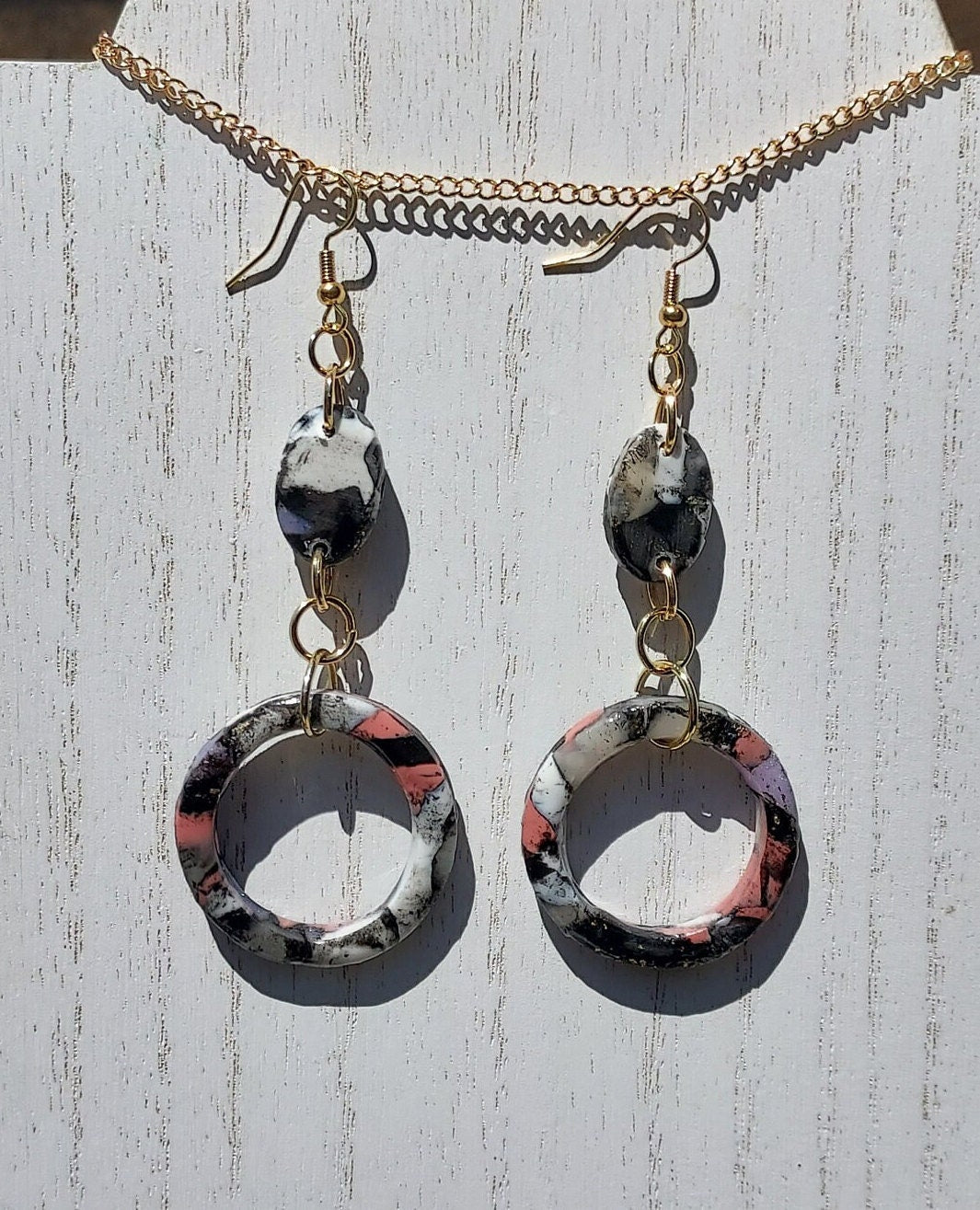 Pink Noir Clay Earrings #1
