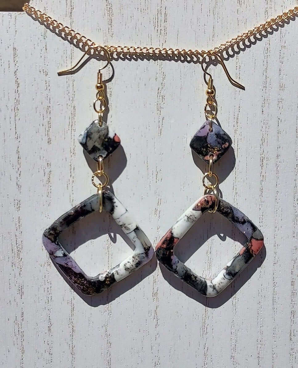 Pink Noir Clay Earrings #2