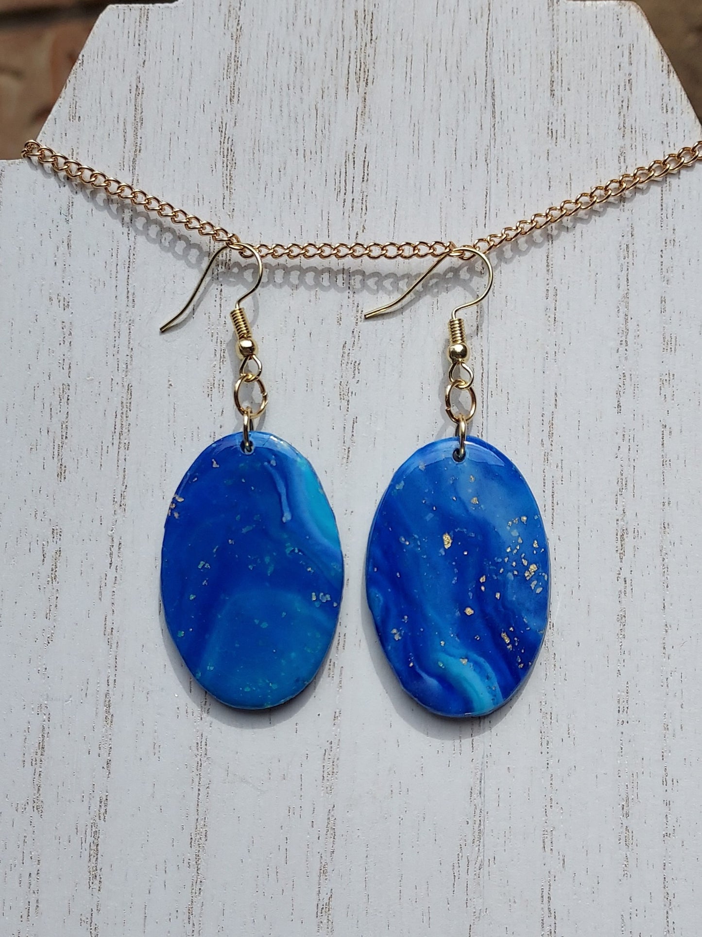Deep Blue Clay Earrings #2