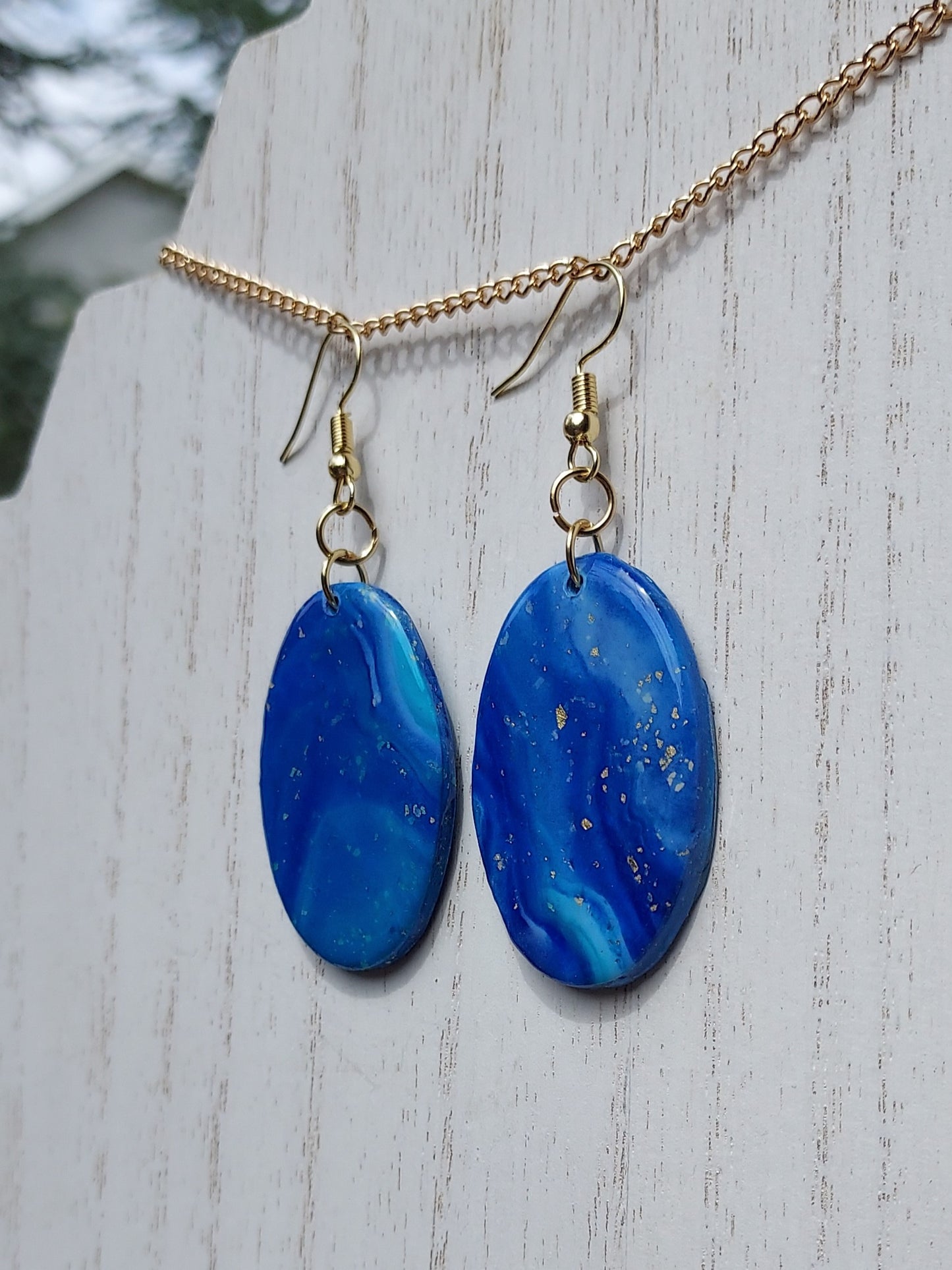 Deep Blue Clay Earrings #2