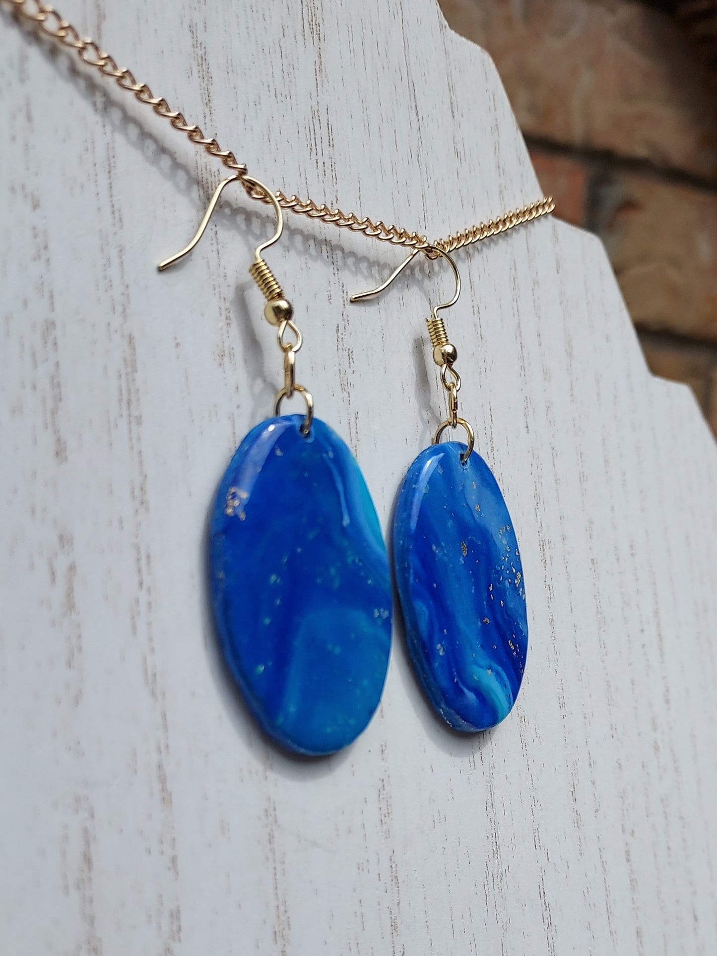 Deep Blue Clay Earrings #2
