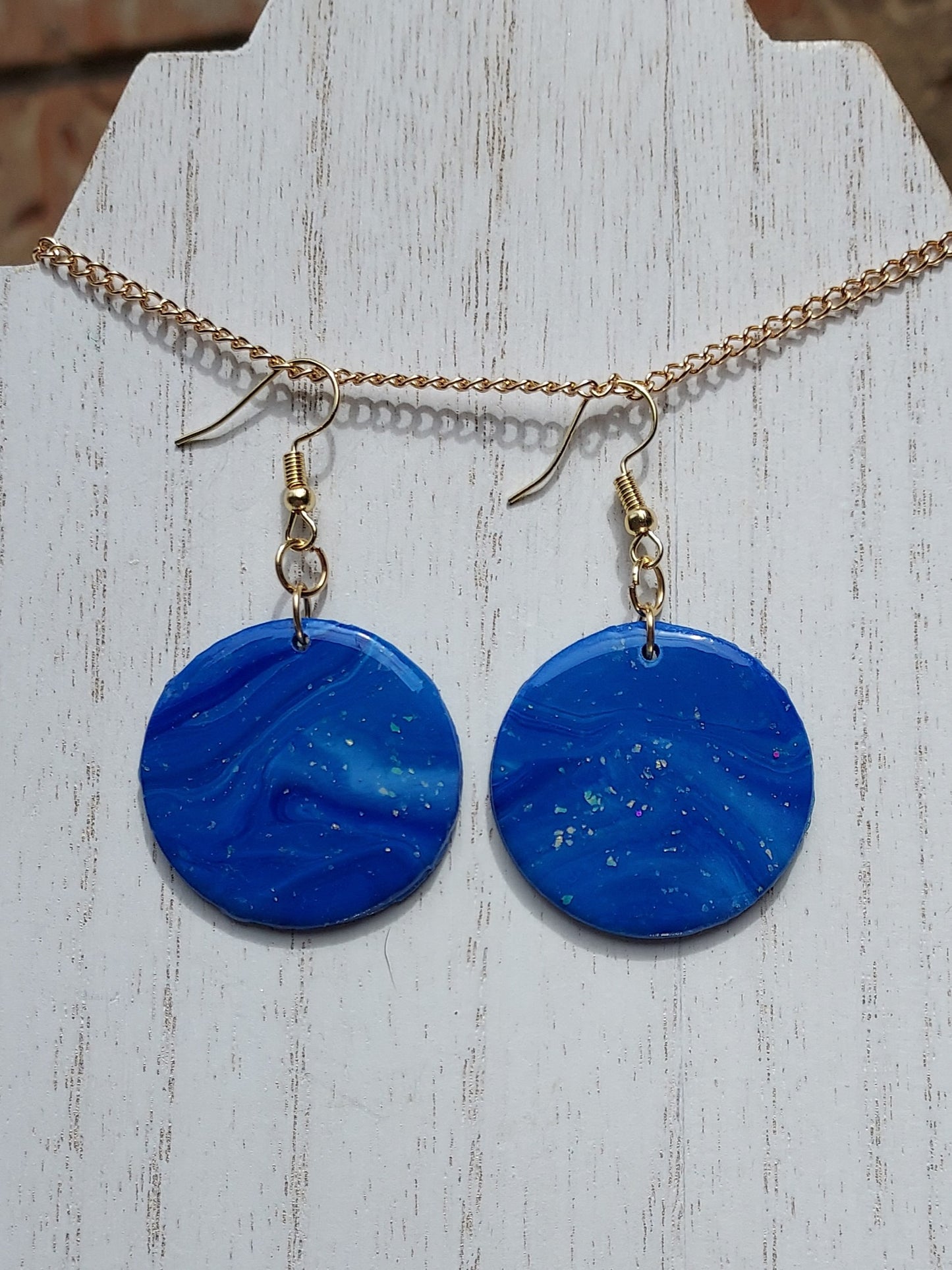 Deep Blue Clay Earrings #1