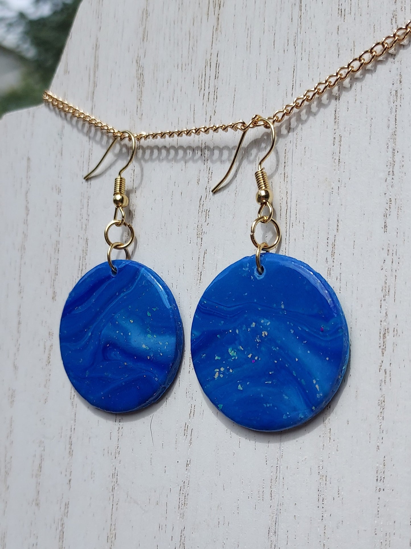 Deep Blue Clay Earrings #1
