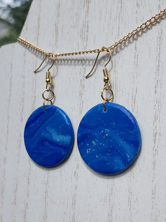 Deep Blue Clay Earrings #1
