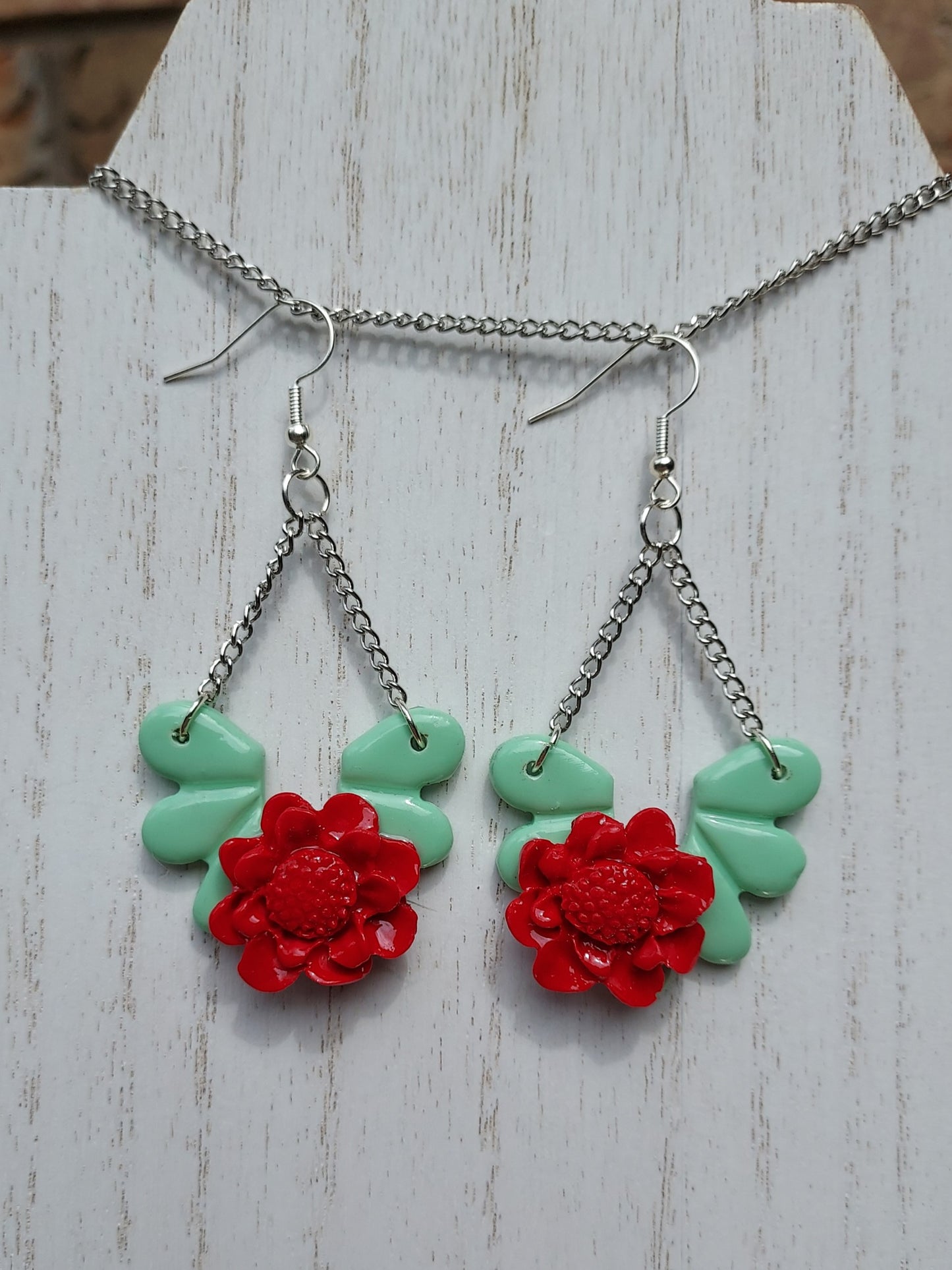 Floral Accent Clay Earrings #1