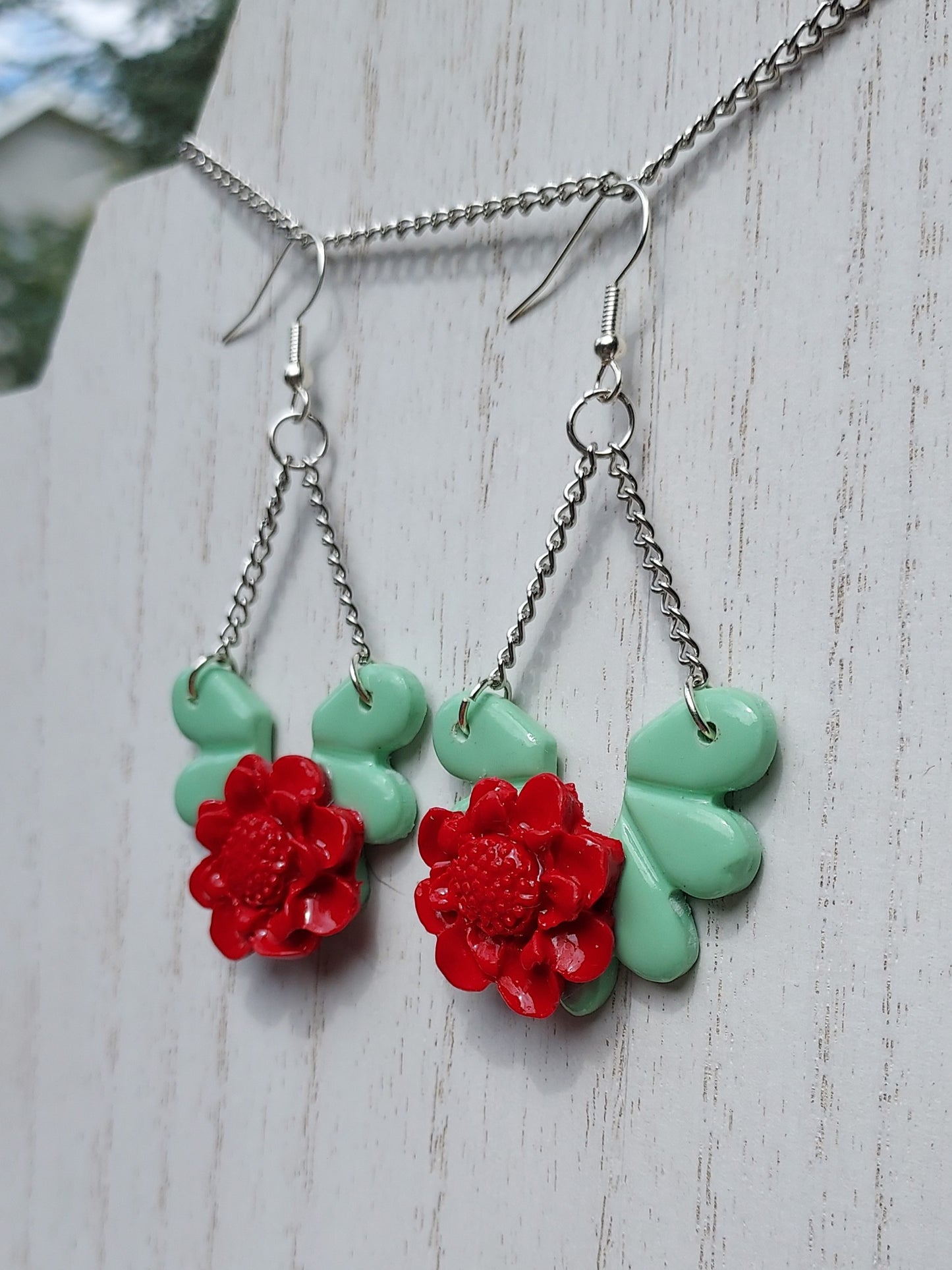 Floral Accent Clay Earrings #1