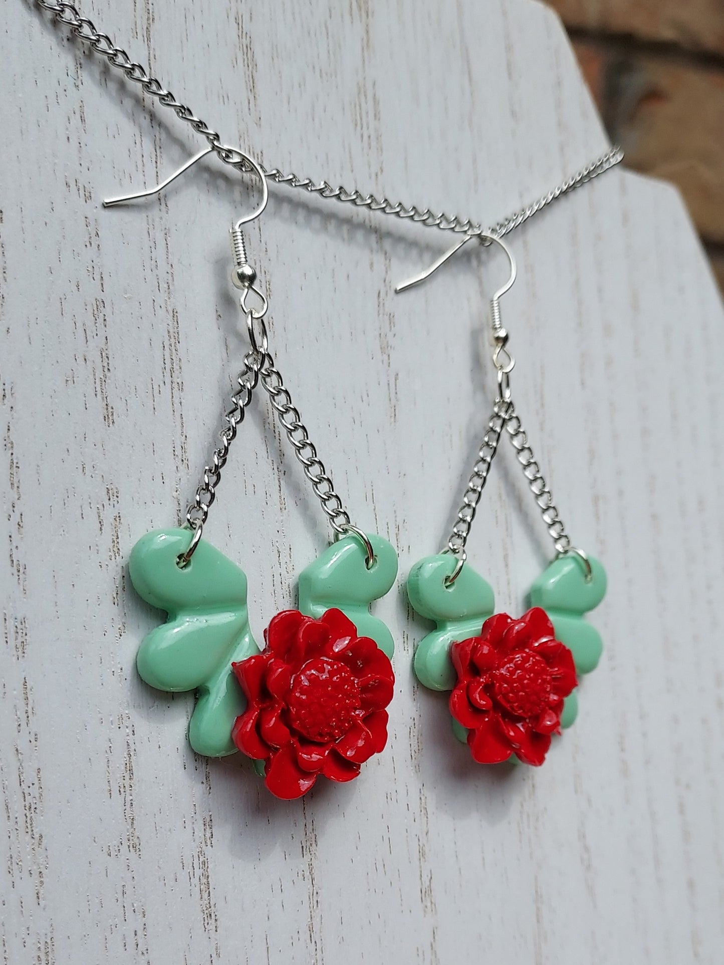 Floral Accent Clay Earrings #1