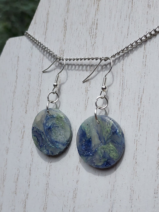 Glitter Mint Clay Earrings #2