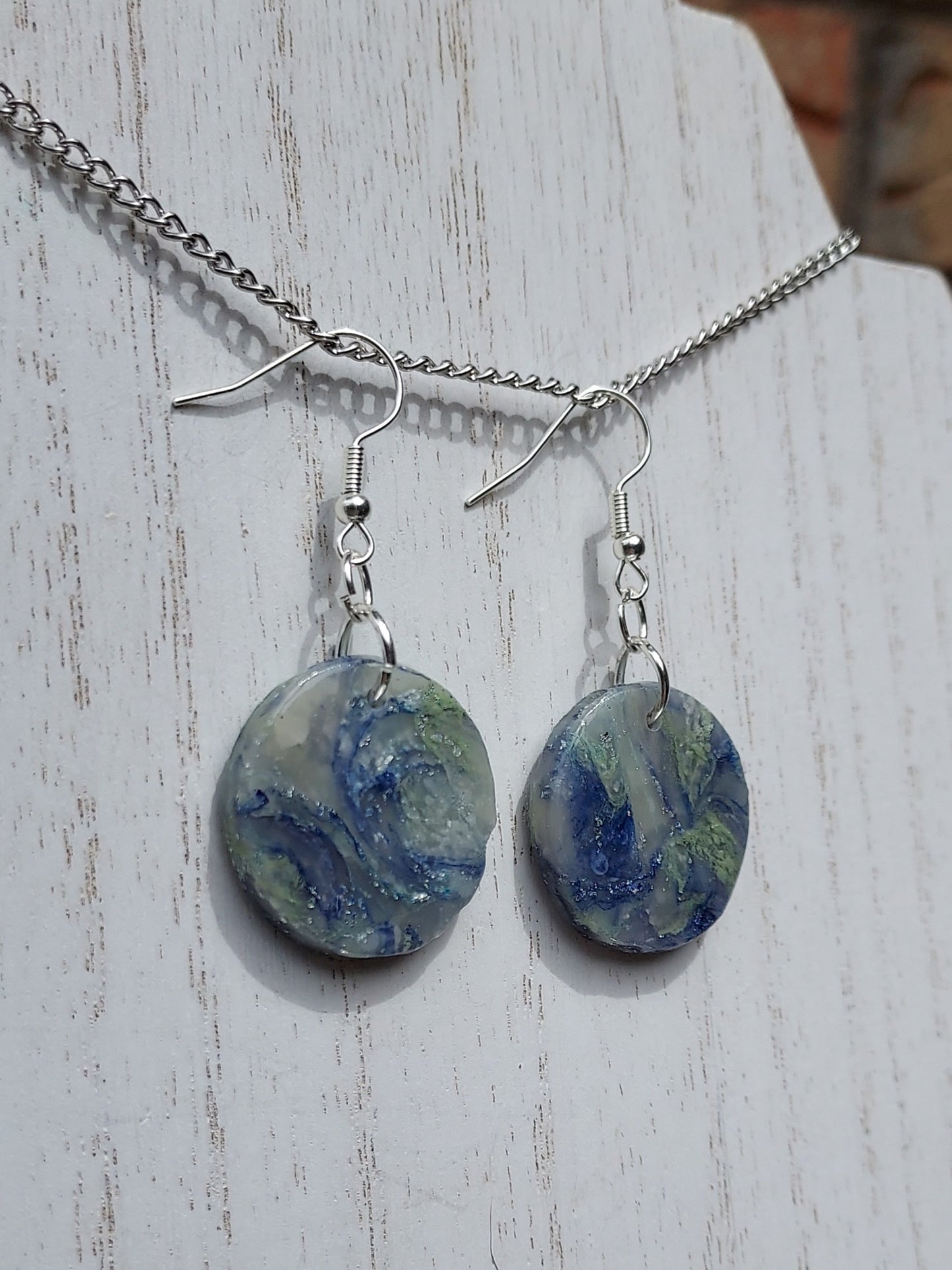 Glitter Mint Clay Earrings #2