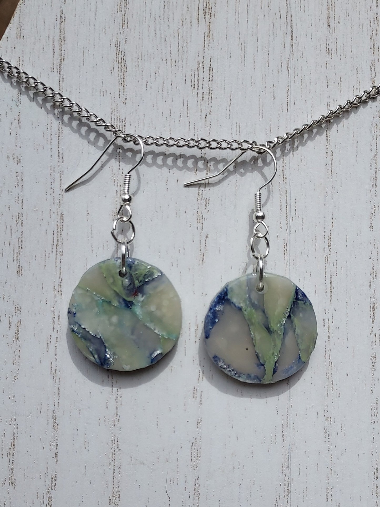 Glitter Mint Clay Earrings #3