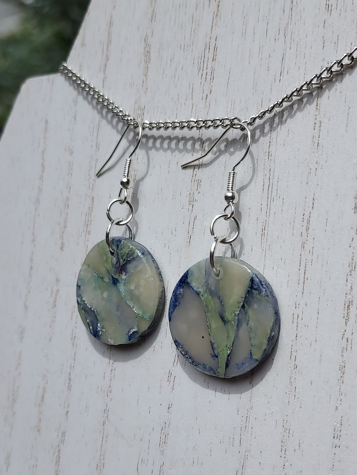 Glitter Mint Clay Earrings #3