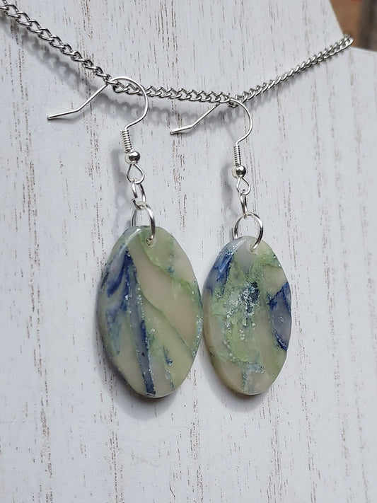 Glitter Mint Clay Earrings #6