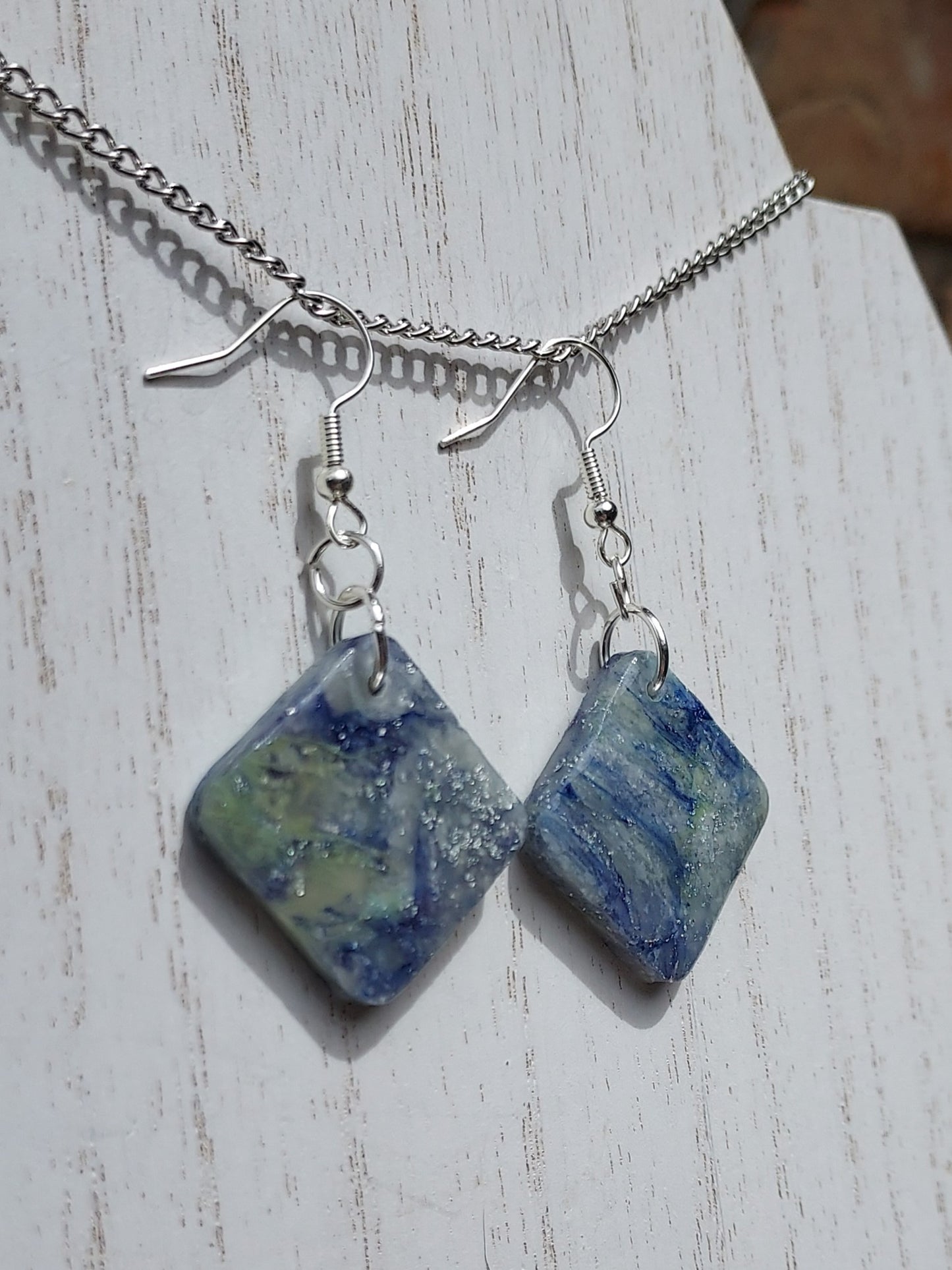 Glitter Mint Clay Earrings #4