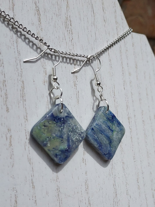 Glitter Mint Clay Earrings #4