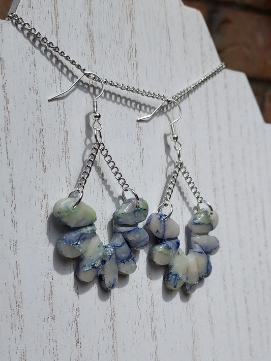 Glitter Mint Clay Earrings #1
