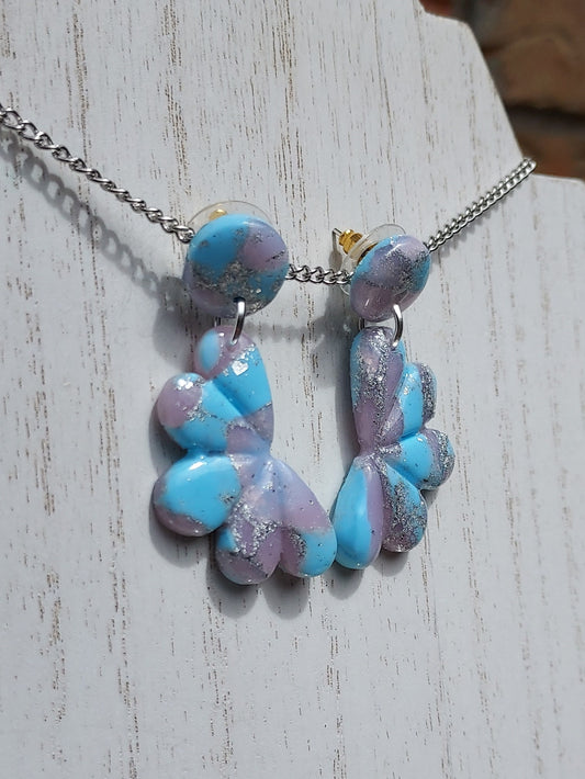Rosy Blue Clay Earrings #5