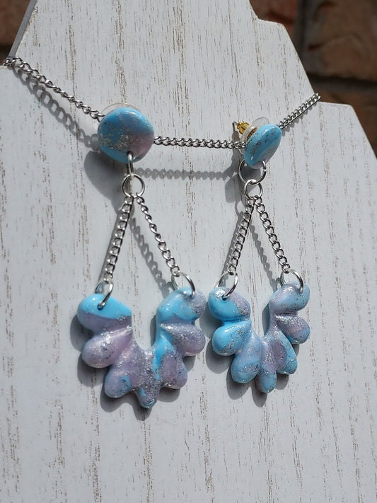 Rosy Blue Clay Earrings #4