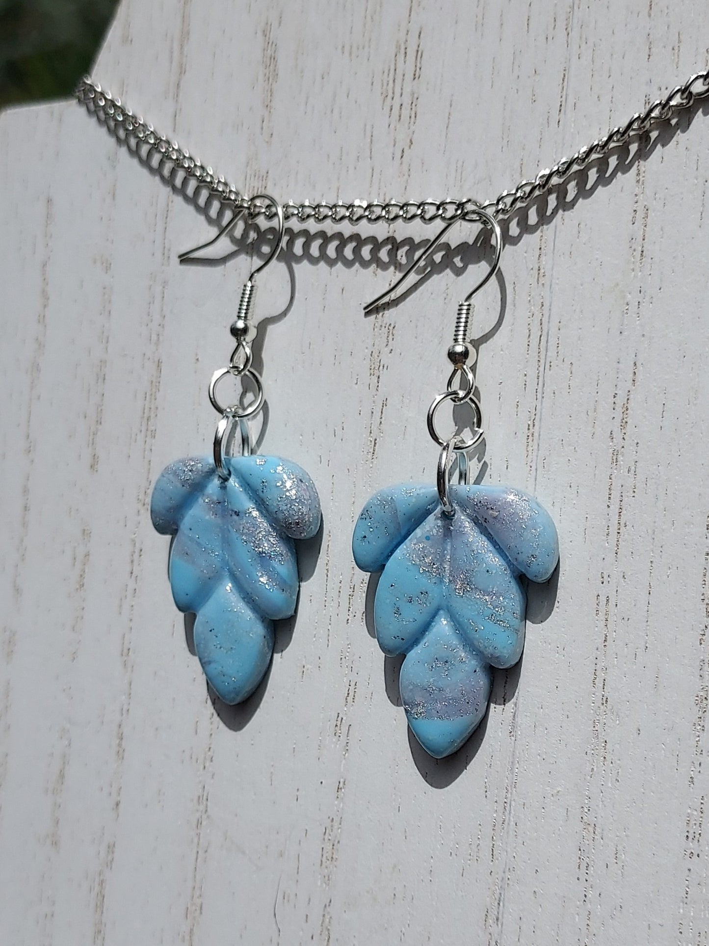 Rosy Blue Clay Earrings #1