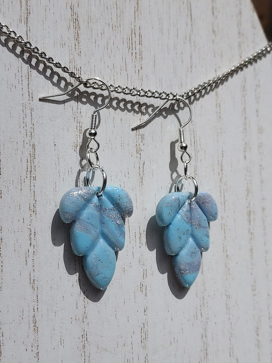 Rosy Blue Clay Earrings #1