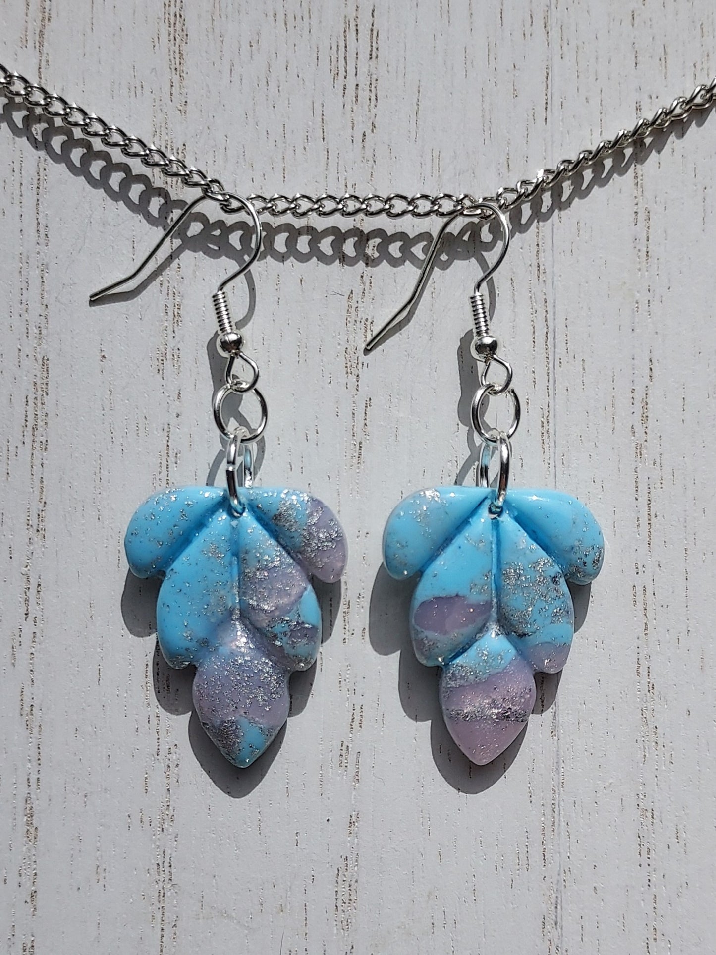 Rosy Blue Clay Earrings #2