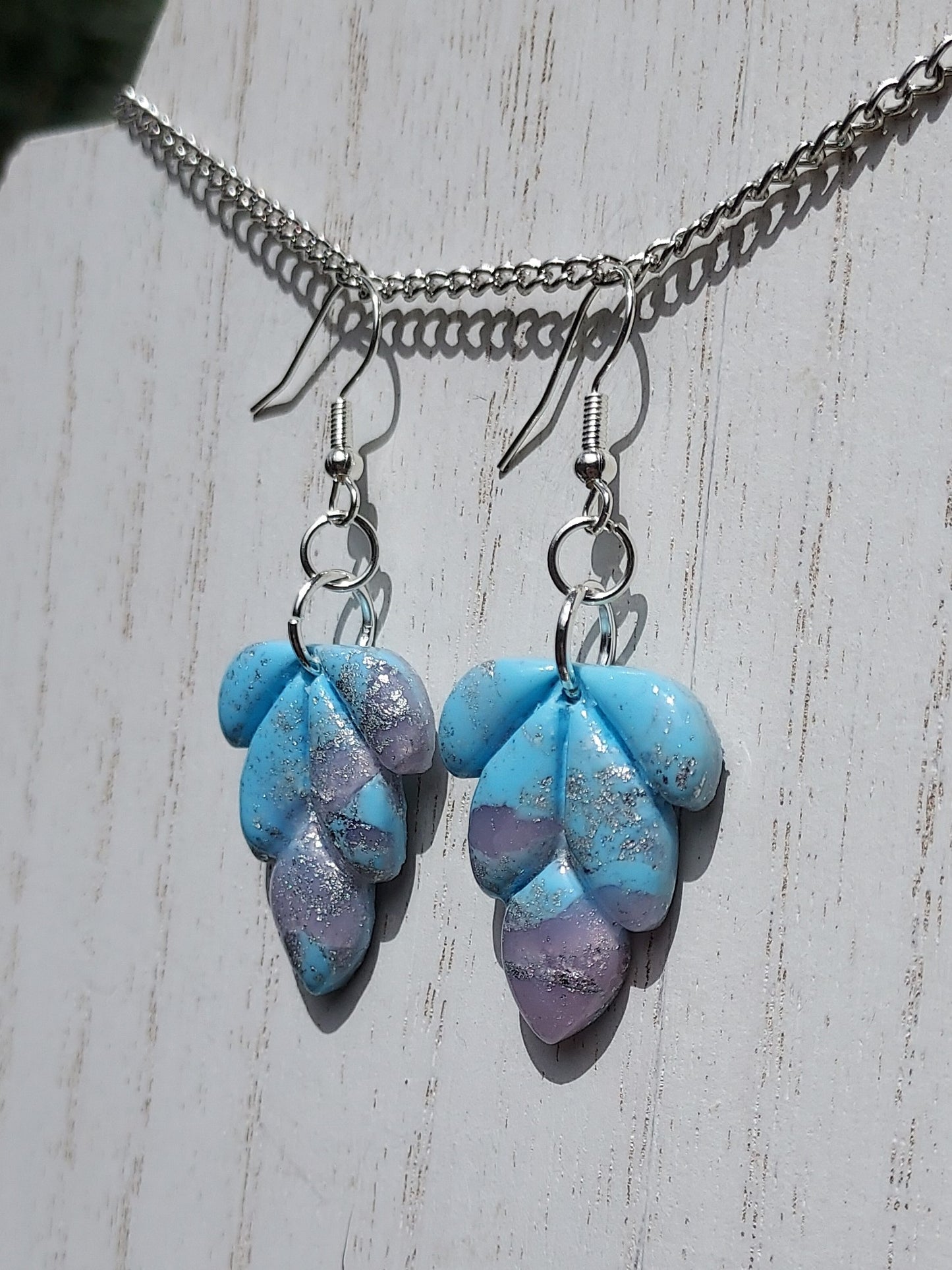 Rosy Blue Clay Earrings #2