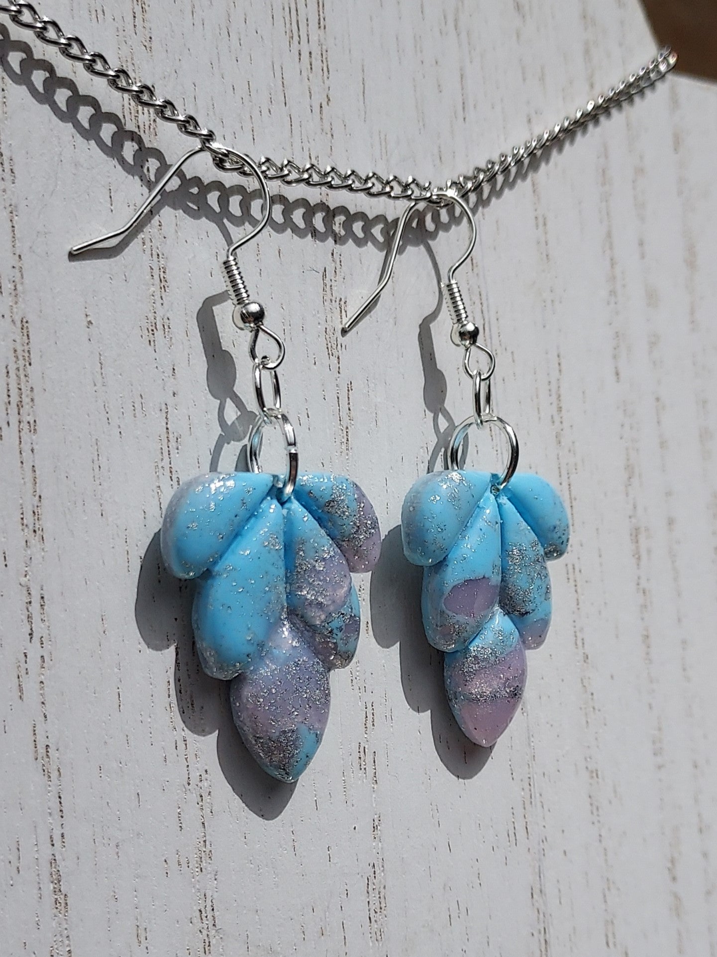 Rosy Blue Clay Earrings #2