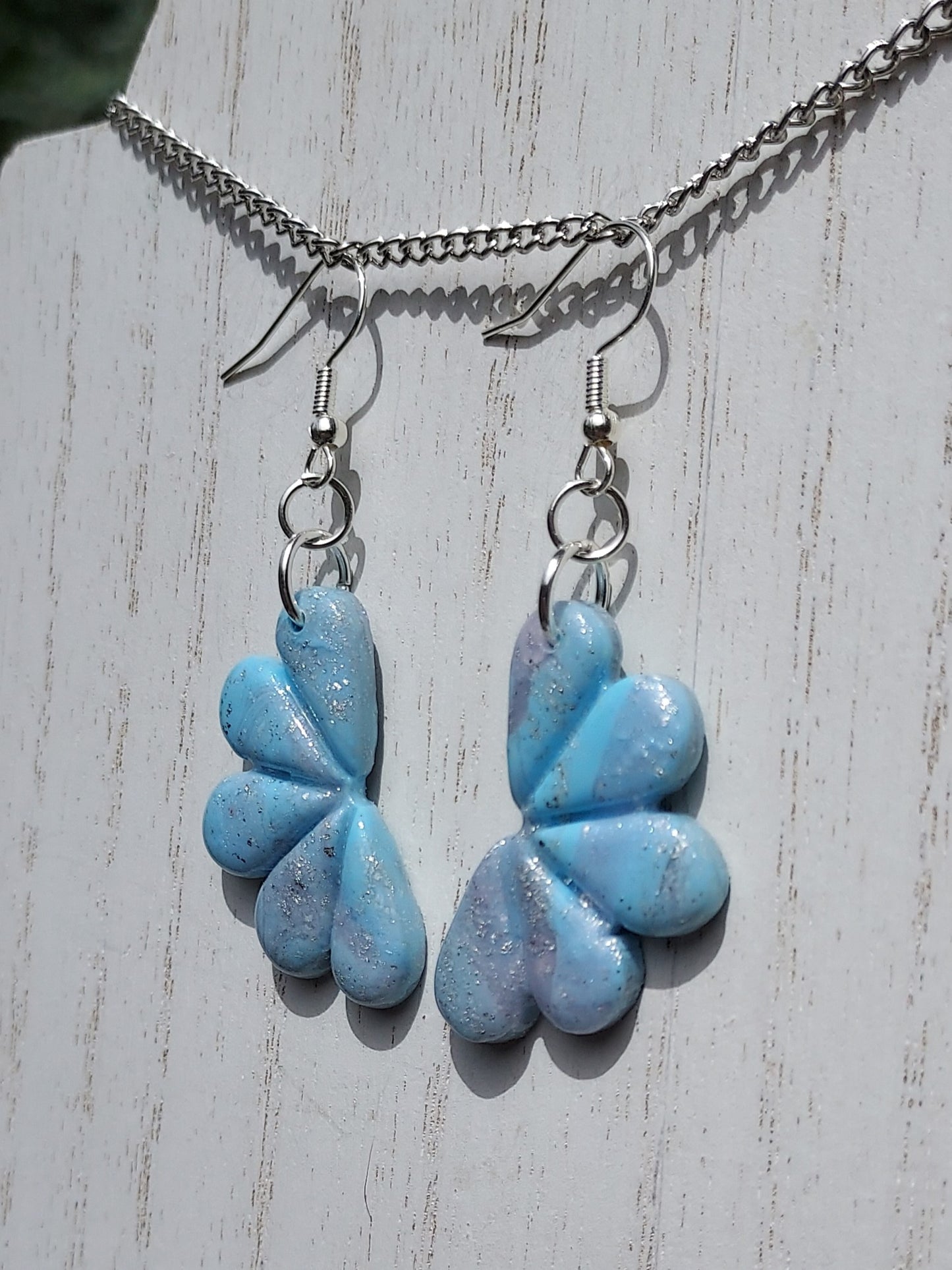 Rosy Blue Clay Earrings #3
