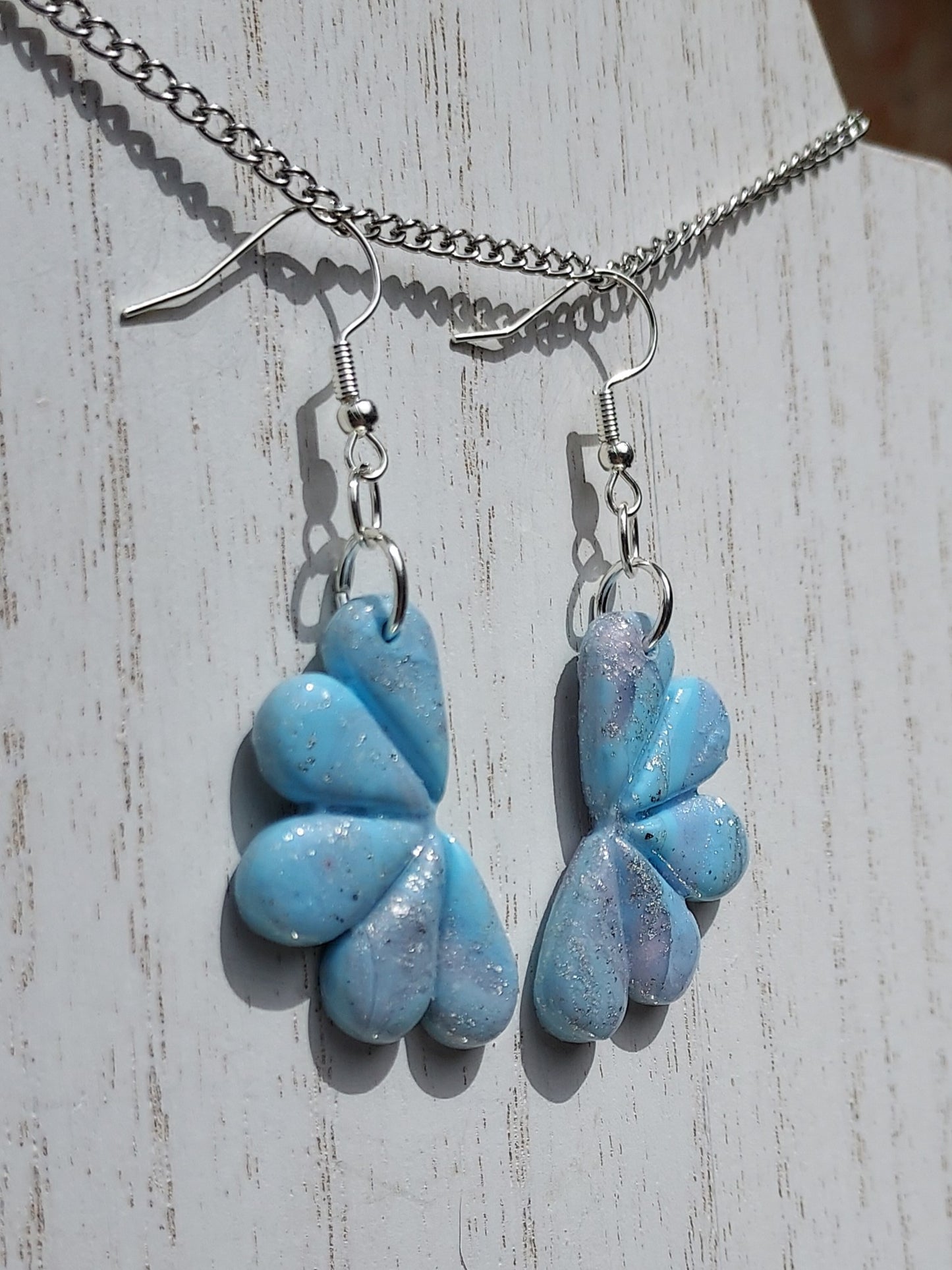 Rosy Blue Clay Earrings #3