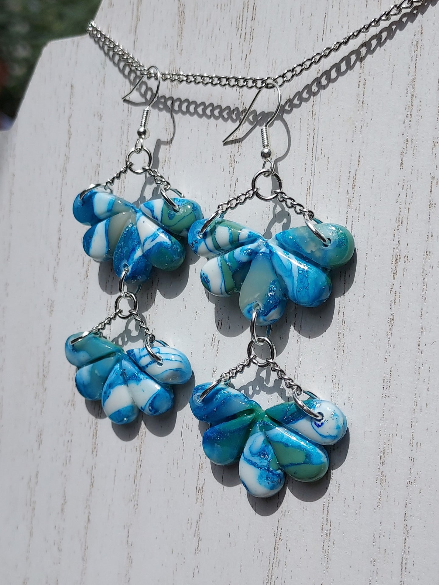 Blue Water Clay Earrings #2