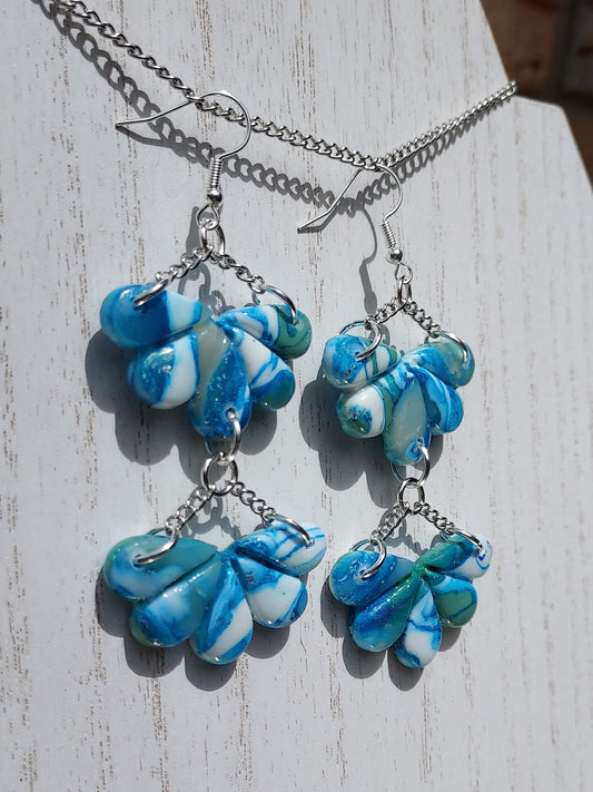 Blue Water Clay Earrings #2